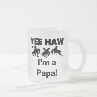 Yee Haw I'm a Papa T-shirts and GIfts フロストグラスマグカップ
