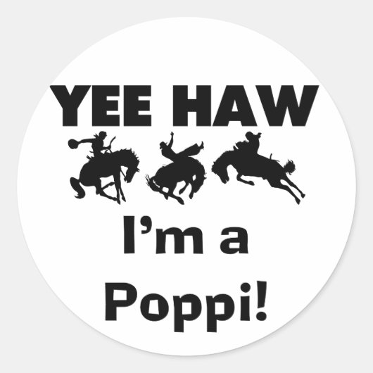 Yee Haw I'm a Poppi T-shirts and Gives ラウンドシール (正面)