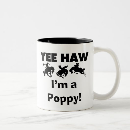 Yee Haw I'm a Poppy T-shirts and Gives ツートーンマグカップ (右)