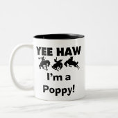 Yee Haw I'm a Poppy T-shirts and Gives ツートーンマグカップ (左)