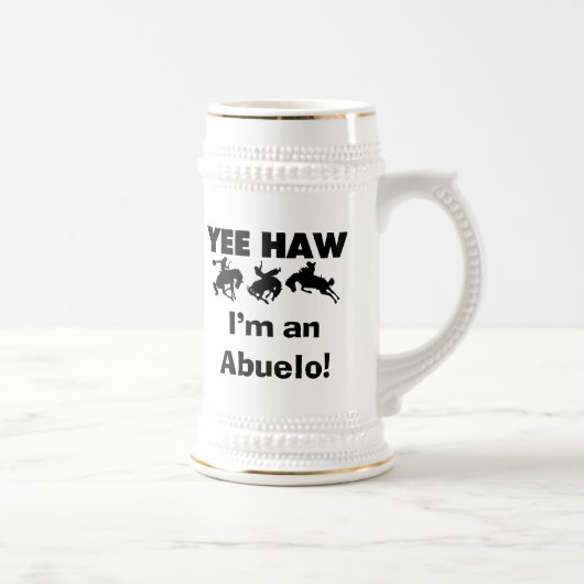 Yee Haw I'm an Abuelo T-shirts and Gift ビールジョッキ (右)