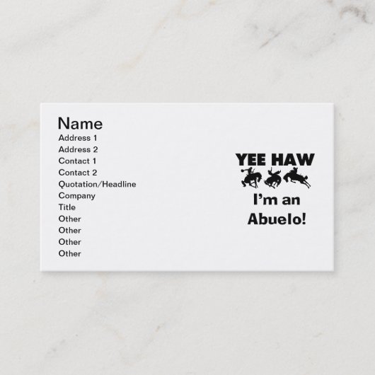 Yee Haw I'm an Abuelo T-shirts and Gift 名刺 (正面)