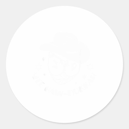 Yee Haw-nukkah Hanukkah Chanukah Dreidel Festival ラウンドシール (正面)