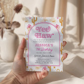 Yee Haw Western Cowgirl Seventh Rodeo 7th Birthday 招待状