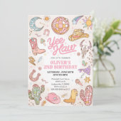 Yee Haw Western Rodeo Cowgirl 2nd Birthday 招待状 (スタンド正面)