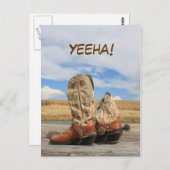 Yeeha! 西部のブーツの郵便はがき ポストカード (正面/裏面)
