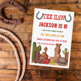 YEEHAW カウボーイ ラウンドアップ バースデーパーティー ご招待状 招待状