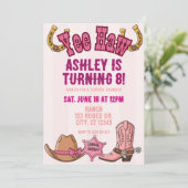 YEEHAW cowgirl roundup birthday party Invitation 招待状 (スタンド正面)