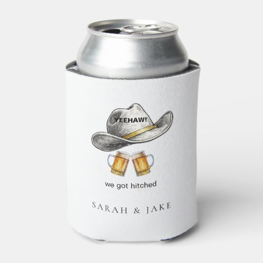 Yeehaw!! We got Hitched Redneck Wedding 缶クーラー (缶正面)