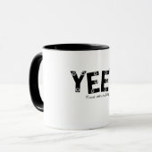 YEET 太字 グレー タイポグラフィ固定弾デザイン マグカップ (正面左)