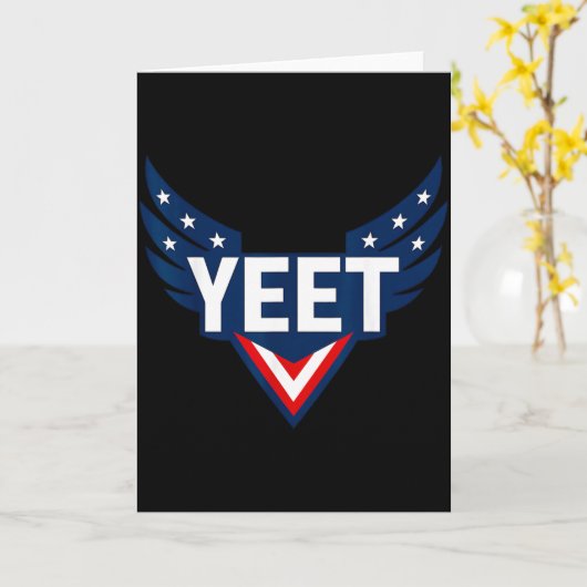 Yeet Tribal Art Funny Saying Meme Slang Men Boys K カード (黄色い花)