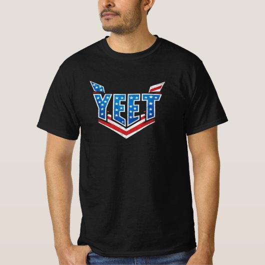 YEET US flag Typography Tシャツ (正面)
