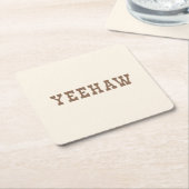 Yehaw My First Rodeo Birthday Party Neutral スクエアペーパーコースター (アングル)