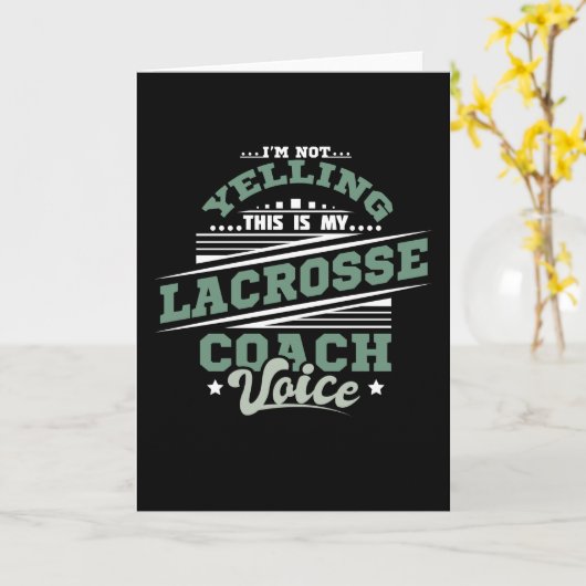 Yelling Lacrosse Coach カード (黄色い花)