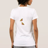 Yelllowのピンクの蝶Tシャツ Tシャツ (裏面)