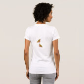 Yelllowのピンクの蝶Tシャツ Tシャツ (裏面フル)