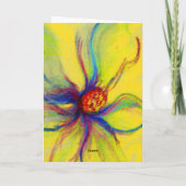 Yello Magnolia Flower Collage Greeting Card カード (裏面)