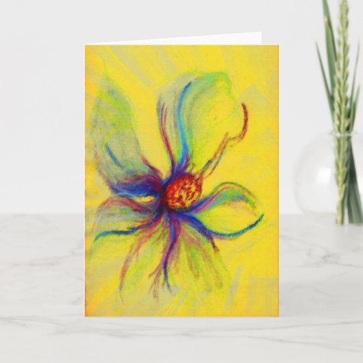 Yello Magnolia Flower Collage Greeting Card カード (正面)