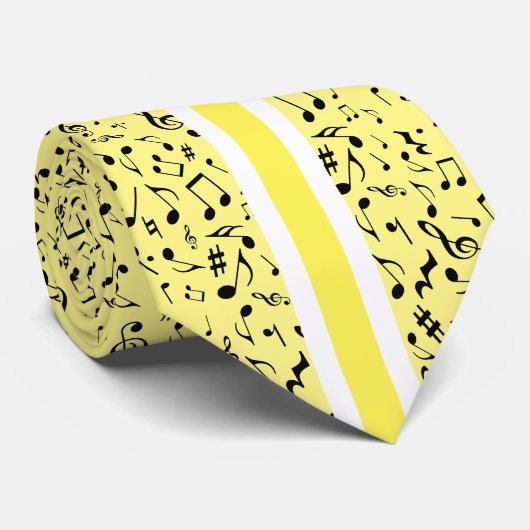 YELLOWに黒の音符 ネクタイ (ロール)