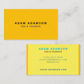 Yellow & スタイリッシュ金ゴールド創業者CEO社長 名刺 (正面/裏面)