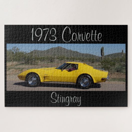 Yellow 1973 Corvette Stingray Designer ジグソーパズル (横)