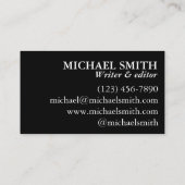 Yellow #2 Pencil Writer Editor先生ブロガー 名刺 (裏面)