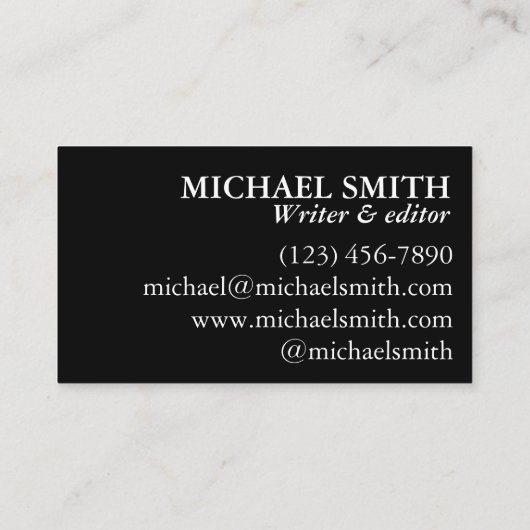 Yellow #2 Pencil Writer Editor先生ブロガー 名刺 (裏面)