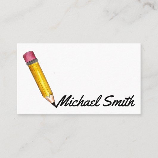 Yellow #2 Pencil Writer Editor先生ブロガー 名刺 (正面)