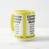 Yellow 4:6 Frame 3 x Photo Text Large Custom Combo マグカップ (正面左)