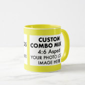 Yellow 4:6 Landscape 2 x Photo Frame Custom Combo マグカップ (正面右)