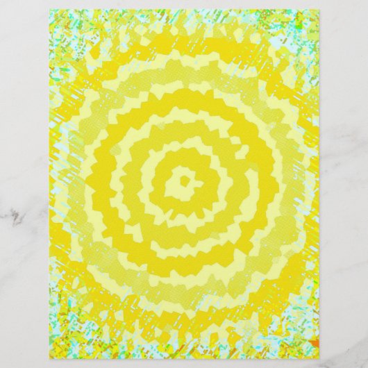 Yellow Abstract Flower Bulk Scrapbook Paper Pages チラシ (正面)