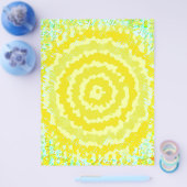 Yellow Abstract Flower Bulk Scrapbook Paper Pages チラシ (シングル)