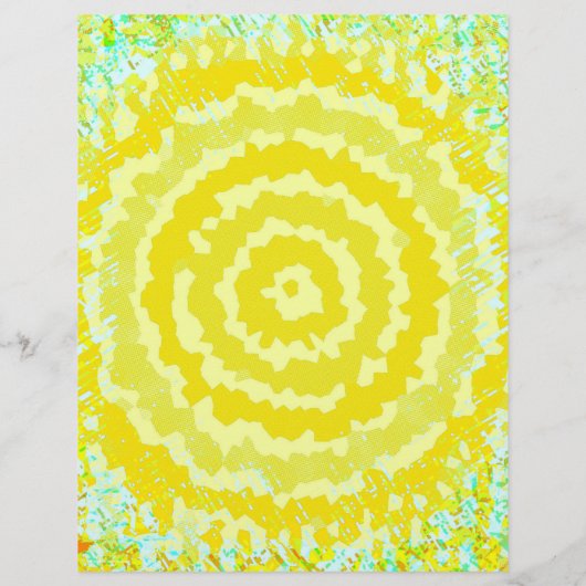 Yellow Abstract Flower Scrapbook Paper 2-Sided Pag (裏面)