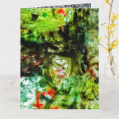 Yellow abstract Folded Greeting Card,Bright color  カード (黄色い花)