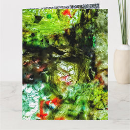 Yellow abstract Folded Greeting Card,Bright color  カード