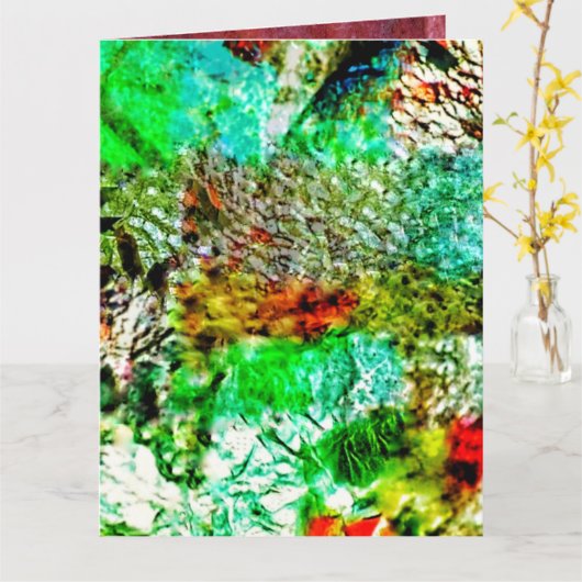 Yellow abstract Folded Greeting Card,Mild yellow  カード (黄色い花)