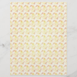Yellow Abstract Roses Bulk Scrapbook Paper Pages チラシ