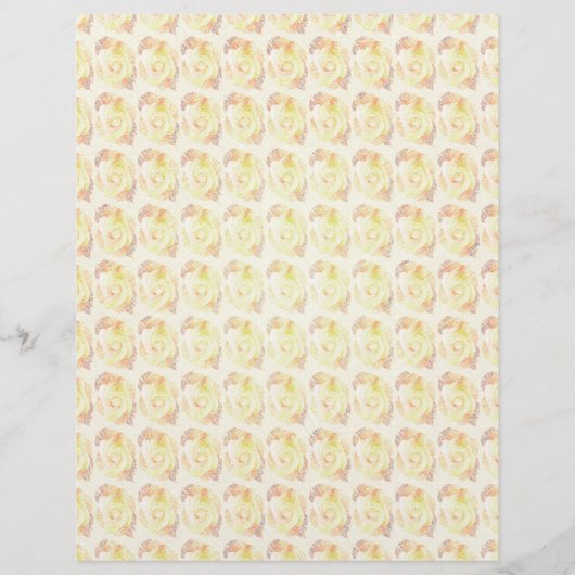 Yellow Abstract Roses Bulk Scrapbook Paper Pages チラシ (正面)