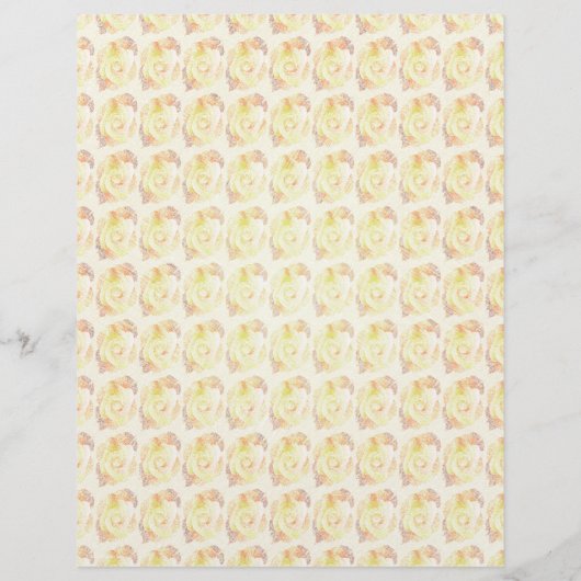 Yellow Abstract Roses Bulk Scrapbook Paper Pages チラシ (裏面)