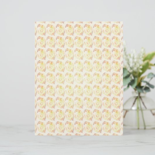Yellow Abstract Roses Scrapbook Paper 2-Sided Page (スタンド正面)