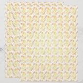 Yellow Abstract Roses Scrapbook Paper 2-Sided Page (正面/裏面)