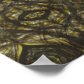 Yellow Abstract Watercolor Art ポスター (角)