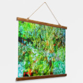 Yellow abstract Wood Topped Wall Tapestry,Yellow 吊り下げ型タペストリー (傾斜あり)