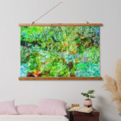 Yellow abstract Wood Topped Wall Tapestry,Yellow 吊り下げ型タペストリー (寝室)