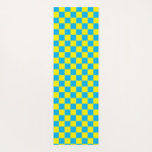 Yellow and Aqua Checkerboard ヨガマット (裏面)