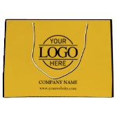 Yellow and Black Branded Business Logo Promotional ラージペーパーバッグ (正面)