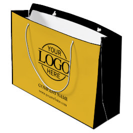Yellow and Black Branded Business Logo Promotional ラージペーパーバッグ