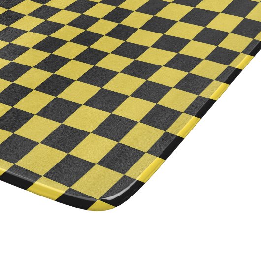 Yellow and black checkerboard pattern カッティングボード (角)