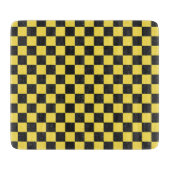 Yellow and black checkerboard pattern カッティングボード (正面)