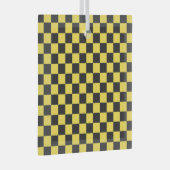 Yellow and black checkerboard pattern ガラスオーナメント (正面右)